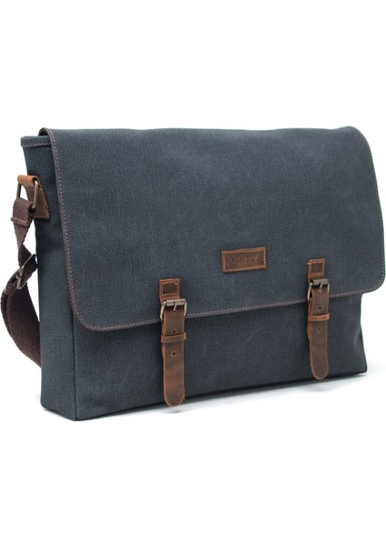 Kanvas-Deri Siyah 15.6 Inch Postacı Laptop Çantası - DESIGN03 fiyatları