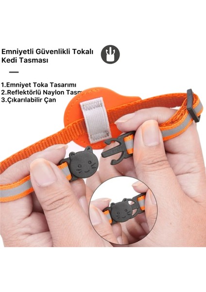 Airtag Tutucu Özellikli Kedi Tasması