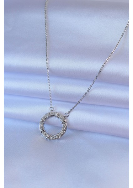 316L Çelik Gold Renk Zirkon Taşlı Xoxo Kadın Kolye - TJ-BKO7460