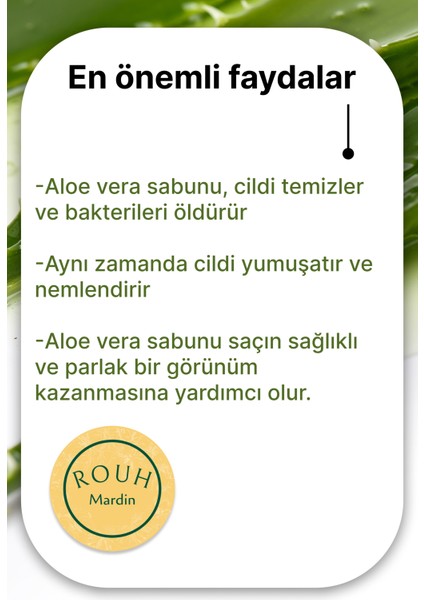 Doğal Aloe Vera Sabunu , Cildi Temizler 146 gr