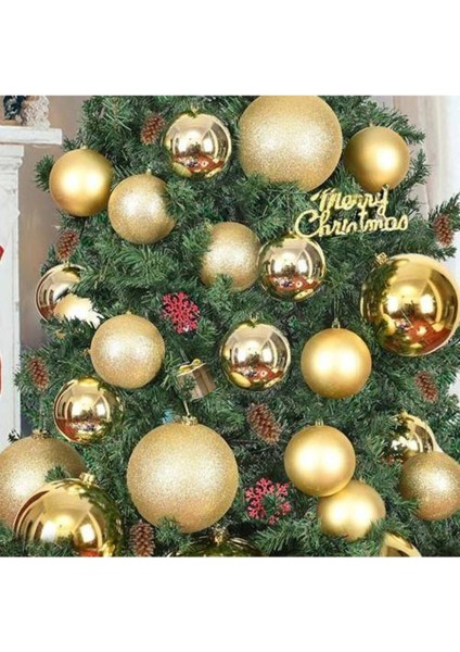 Gold Yılbaşı Topu Simli - Parlak - Mat 20 Adet 10 cm
