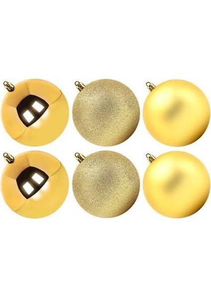 Gold Yılbaşı Topu Simli - Parlak - Mat 20 Adet 10 cm indirimleri
