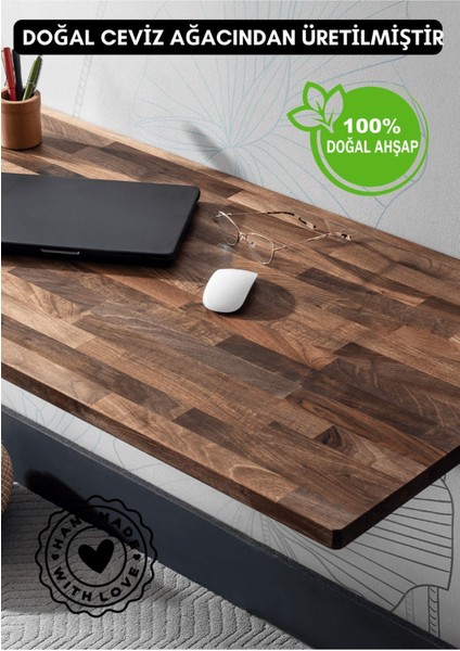 El Yapımı Doğal Ceviz-Duvara Monte Katlanır Masa Mutfak Balkon Masası Laptop Çalışma MASASI40 x 80