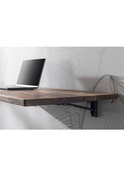 El Yapımı Doğal Ceviz-Duvara Monte Katlanır Masa Mutfak Balkon Masası Laptop Çalışma MASASI40 x 80