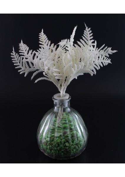 10CM Simli ve Beyaz Renkli 12 Adet Çam Ağacı Yaprağı