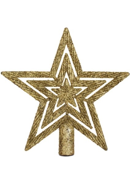 Yılbaşı Çam Ağacı Gold Tepe Yıldızı Tepelik Yıldız Süs Gold 10 cm No: 1 modelleri