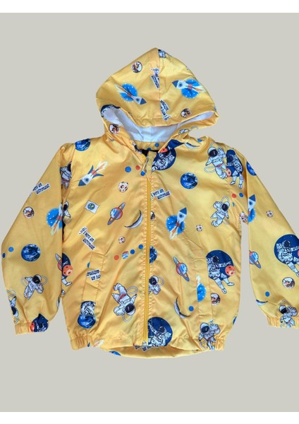 Astronot Baskılı Erkek Çocuk Yağmurluk