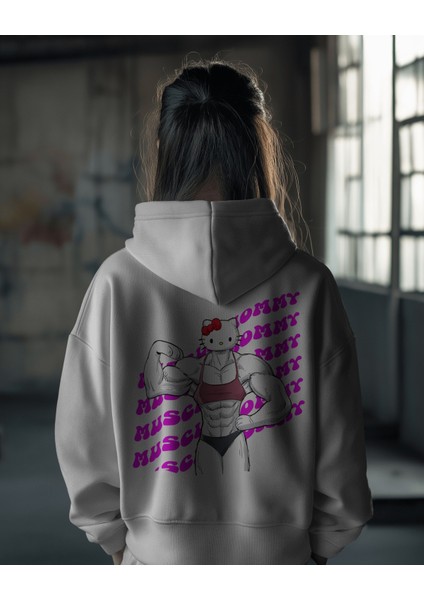 Hello Kitty Muscle Mommy Kapüşonlu Hoodie