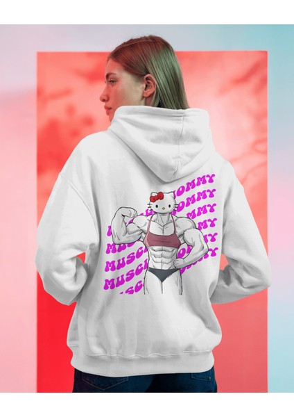 Hello Kitty Muscle Mommy Kapüşonlu Hoodie modelleri
