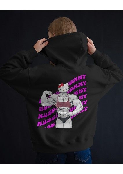 Hello Kitty Muscle Mommy Kapüşonlu Hoodie modelleri