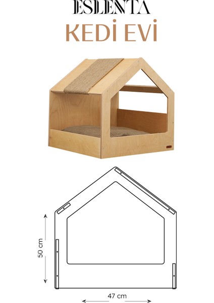 Demonte Ahşap Tırmalama Tahtalı Modern Kedi Evi fırsatları