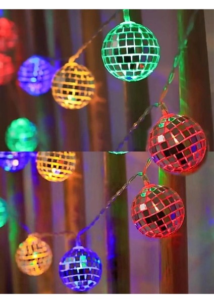 LED Işık disko Topu Dekoratif Yılbaşı Aydınlatma Renkli 3 mt