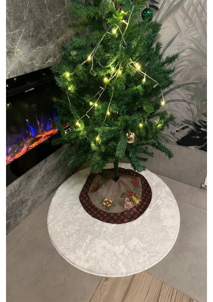 Yılbaşı Çam Ağacı Altı Ayak Örtüsü Yıkanabilir Kumaş Cırtlı 65X65 fiyatları