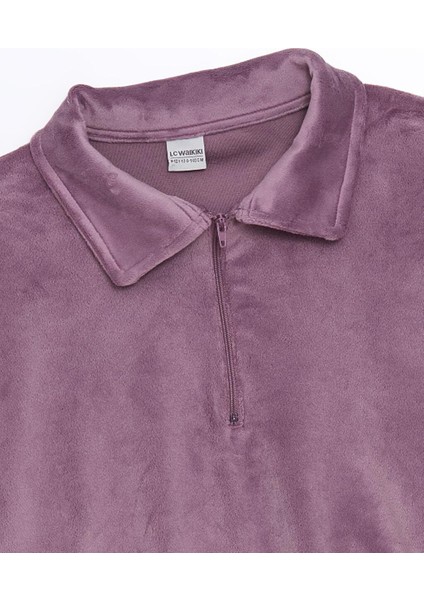 Polo Yaka Kadife Kız Çocuk Sweatshirt ve Tayt modelleri