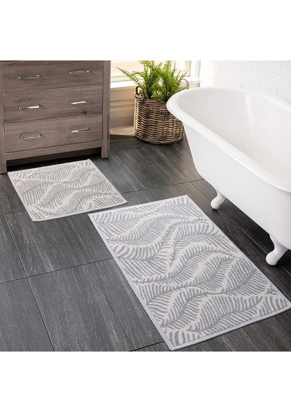 2 Li Bukle Banyo Takımı (Banyo Tekstili/modern/doğal/sade/şık Kaymaz Taban