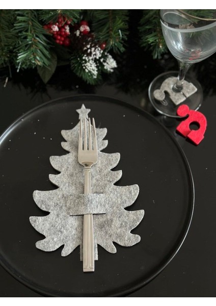 Dekoratif Yılbaşı Çam Ağacı Kaşıklık 6 Adet Fiyatıdır