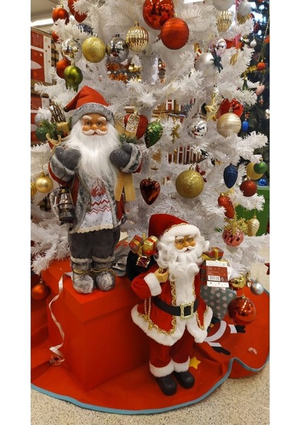 1 Adet Yılbaşı Süsü Noel Baba Biblo Figür Büyük Boy 45CM Kırmızı