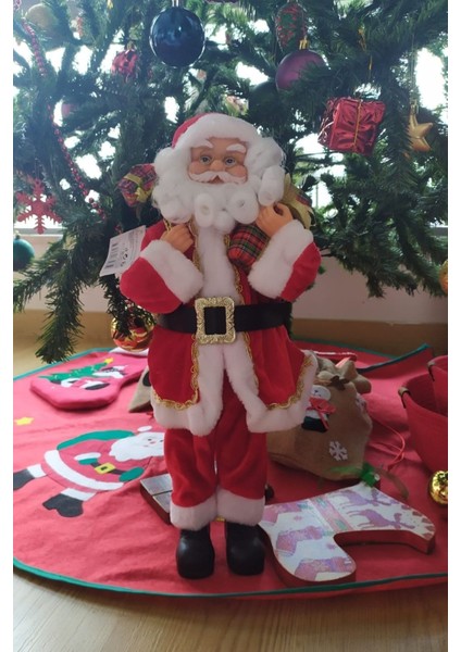 1 Adet Yılbaşı Süsü Noel Baba Biblo Figür Büyük Boy 45CM Kırmızı modelleri