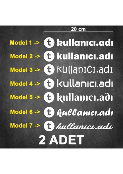 (2 Adet) Tumblr Kullanıcı Adı Sticker - Tumblr Sticker - Tumblr Logo Sticker - Kullanıcı Adı Etiket - Cam Sticker