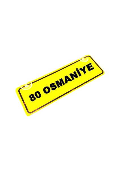 80 Osmaniye Yazılı Sarı Dekor Plaka Sök Tak Pratik Yeni Nesil