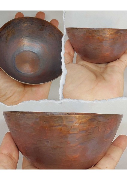 Dekoratif Otantik El Yapımı Minimal Bakır Kase