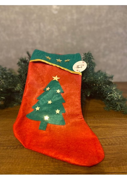 Yılbaşı Özel Lüks Çam Ağacı Desenli Çorap Hediye Kese Dekorasyon Çam Ağacı Süsü modelleri