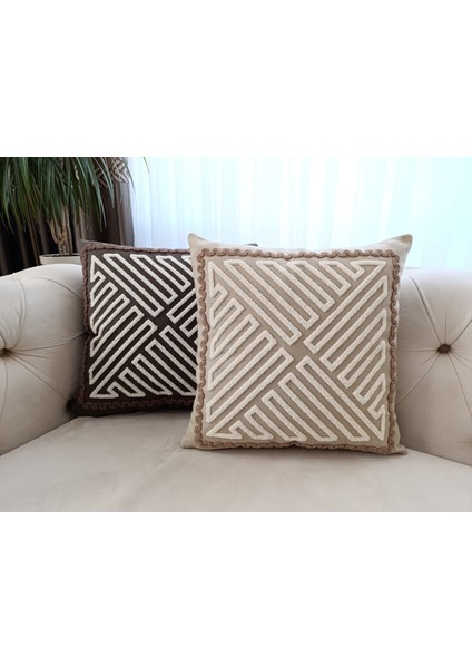 Punch Nakışlı Kırlent Kılıfı | 2'li Takım Kırlent Kılıfı | Geometrik Desenli Kırlent Kılıfı modelleri