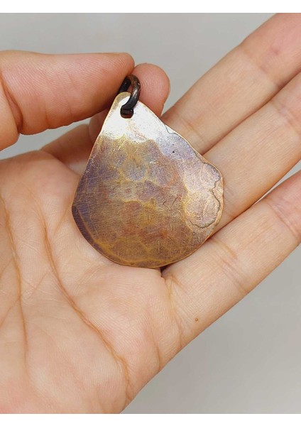 Otantik El Yapımı Damla Bakır Kolye Ucu