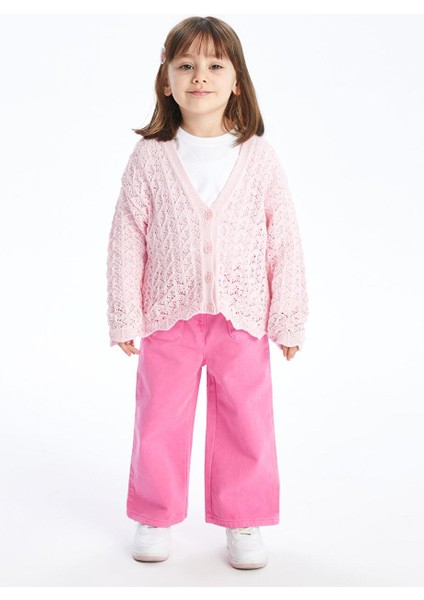 Baby Pembe V Yaka Kız Bebek Triko Hırka indirimleri