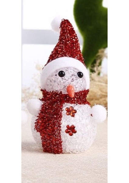 Kristal Pilli Mini Renk Değiştiren Kardan Adam Mini Lamba