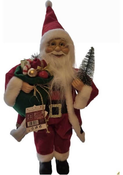 Yılbaşı Yeni Yıl Dekor Süs Kırmızı Noel Baba 45 cm Heybeli fiyatları