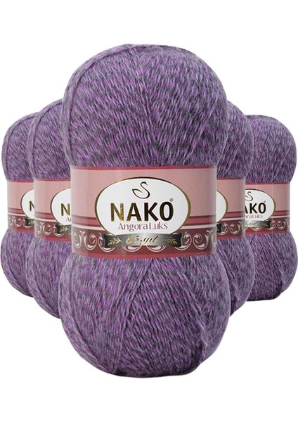 5 Adet Angora Lüks El Örgü Ipi Lila Muline 21360