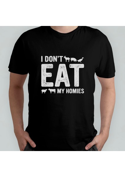 Vegan Vejetaryen Vegetarian Pamuklu Bisiklet Yaka T-Shirt Model 2