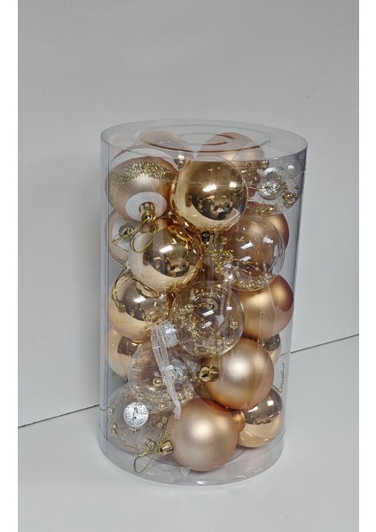 6 cm Premıum Yılbaşı Ağaç Süsleme Topları 25'li Paket -Gold Renk modelleri
