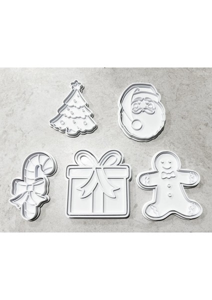 5 Adet Yılbaşı Temalı Kurabiye Kalıp Seti
