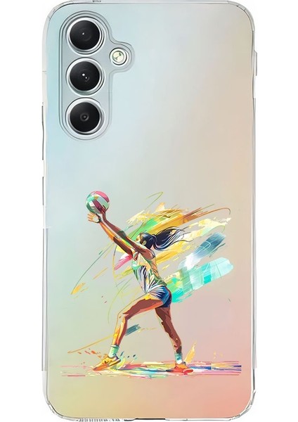 Samsung Galaxy A25 Uyumlu Voleybolcu Kadın Desenli Silikon Kılıf