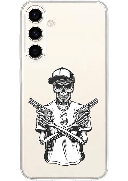 Samsung Galaxy S24 Fe Uyumlu Iskelet Silah Desenli Silikon Kılıf