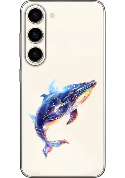 Samsung Galaxy S24 Uyumlu Kozmik Balina Desenli Silikon Kılıf