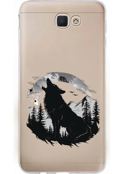 Samsung Galaxy J7 Prime Uyumlu Kurt Gece Desenli Silikon Kılıf