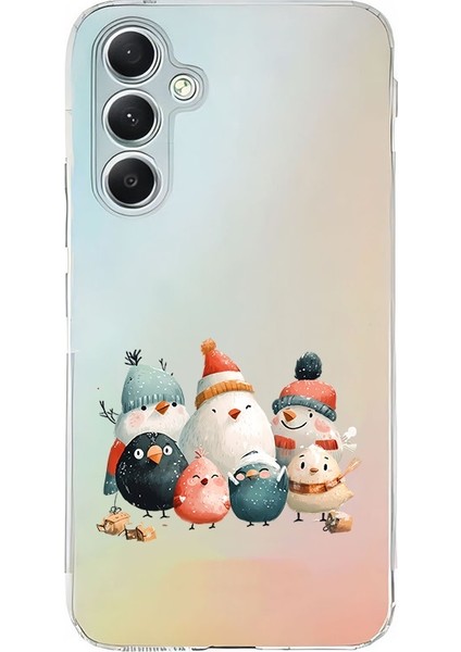 Samsung Galaxy A55 Uyumlu Kardan Aile Desenli Silikon Kılıf