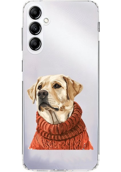 Samsung Galaxy A54 Uyumlu Yün Kazaklı Köpek Desenli Silikon Kılıf