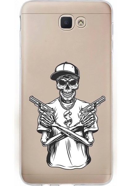 Samsung Galaxy J7 Prime Uyumlu Iskelet Silah Desenli Silikon Kılıf