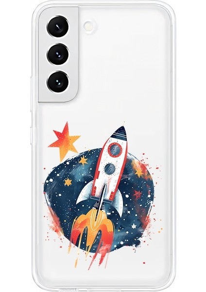 Samsung Galaxy S21 Fe Uyumlu Uzay Roketi Desenli Silikon Kılıf