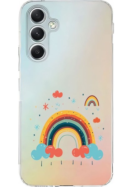 Samsung Galaxy A55 Uyumlu Renkli Gökkuşağı Desenli Silikon Kılıf