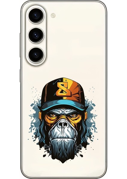 Samsung Galaxy S23 Plus Uyumlu Şapkalı Maymun Desenli Silikon Kılıf