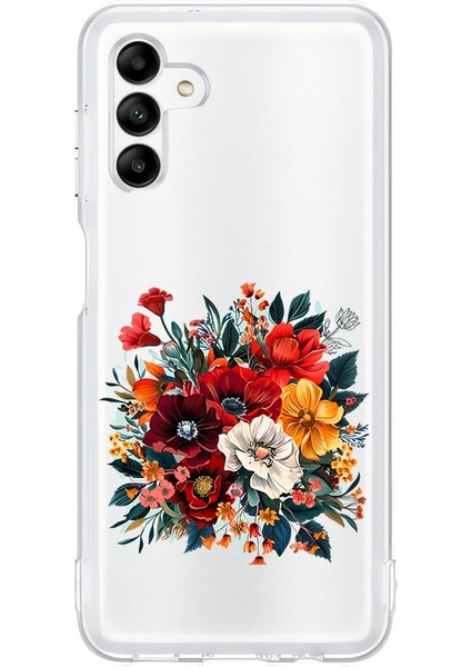 Samsung Galaxy A04S Uyumlu Çiçek Buketi Desenli Silikon Kılıf