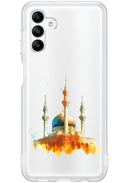 Samsung Galaxy M13 Uyumlu Camii Silüeti Desenli Silikon Kılıf
