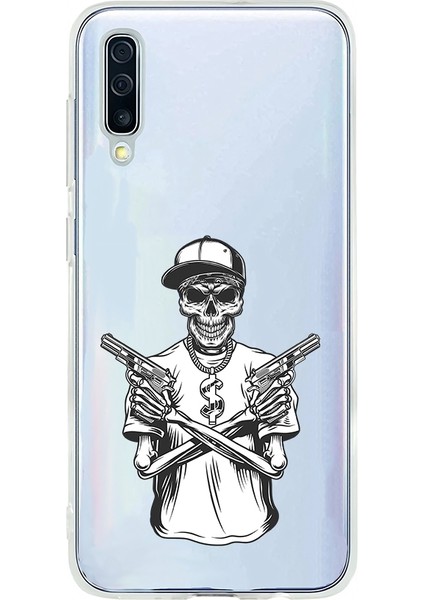 Samsung Galaxy A50 Uyumlu Iskelet Silah Desenli Silikon Kılıf