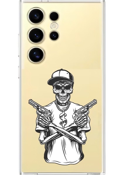 Samsung Galaxy S24 Ultra Uyumlu Iskelet Silah Desenli Silikon Kılıf