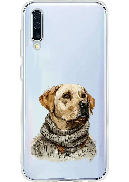 Samsung Galaxy A50 Uyumlu Kazaklı Köpek Desenli Silikon Kılıf